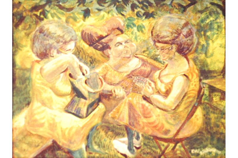 Three Women with Purses